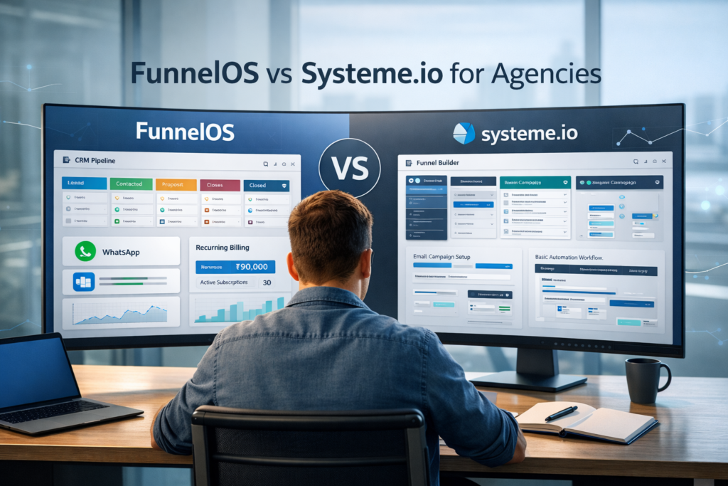 FunnelOS vs Systeme.io for agencies SaaS comparison